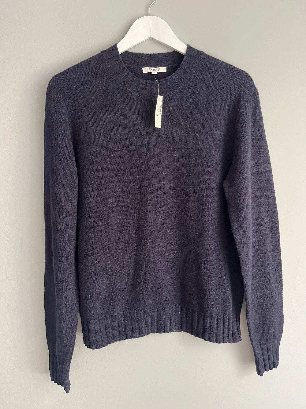 Madewell Mens Heritage Merino Wool Crewneck Sweater Navy S NWT $128 NW445 Preppy